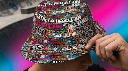 Aesthetic Rebellion AOP Word Cloud Reversible Bucket Hat | Unisex - Aesthetic Rebellion