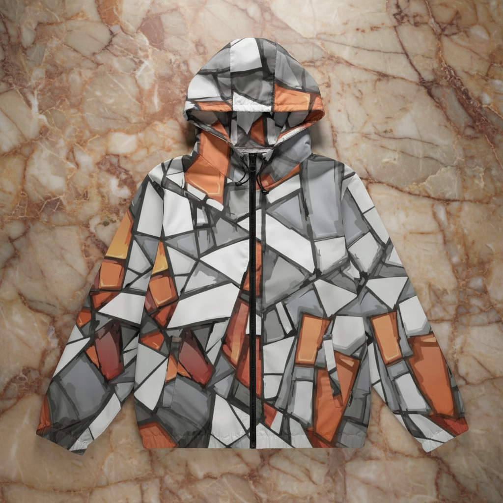 Hooded Short Trench Coat(All-Over Printing)