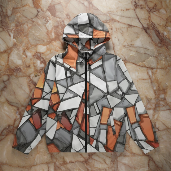 Hooded Short Trench Coat(All-Over Printing)