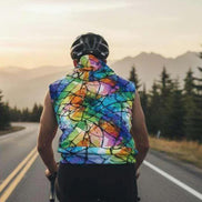 Vibrational Vector Athletic Hoodie - Psychedelic High-Visibility Activewear for Cycling & Outdoor Adventurers by Aesthetic Rebellion