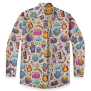 All - Over Print Men's Casual Lapel Long Sleeve Shirt|125GSM Cotton - Aesthetic Rebellion