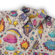 All - Over Print Men's Casual Lapel Long Sleeve Shirt|125GSM Cotton - Aesthetic Rebellion
