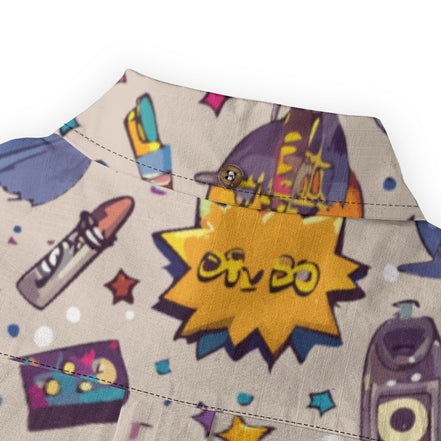 All - Over Print Men's Casual Lapel Long Sleeve Shirt|125GSM Cotton - Aesthetic Rebellion