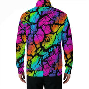 All - Over Print Men’s Casual Pullover Shirt With Half Zipper - Aesthetic Rebellion