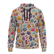 All - Over Print Men’s Fleece Half - Zip Hoodie With Arm Pockets - Aesthetic Rebellion