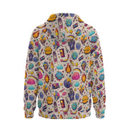 All - Over Print Men’s Fleece Half - Zip Hoodie With Arm Pockets - Aesthetic Rebellion