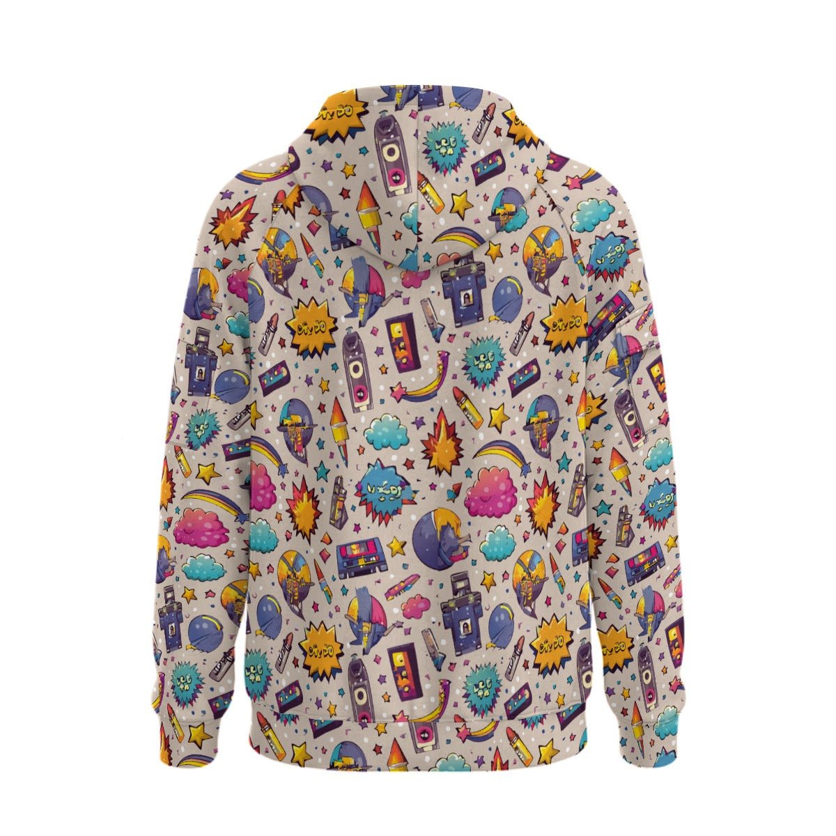 All - Over Print Men’s Fleece Half - Zip Hoodie With Arm Pockets - Aesthetic Rebellion