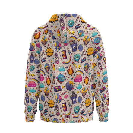 All - Over Print Men’s Fleece Half - Zip Hoodie With Arm Pockets - Aesthetic Rebellion