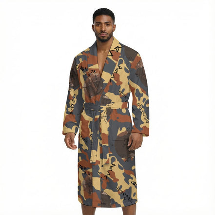 All Over Print Men’s Fleece - Lined Bathrobe with Belt - Aesthetic Rebellion
