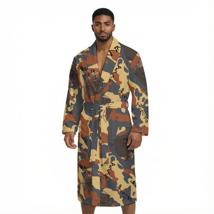 All Over Print Men’s Fleece - Lined Bathrobe with Belt - Aesthetic Rebellion