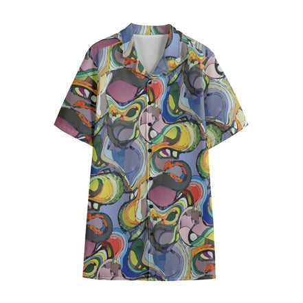 All - Over Print Men's Hawaiian Shirt With Button Closure |115GSM Cotton poplin - Aesthetic Rebellion