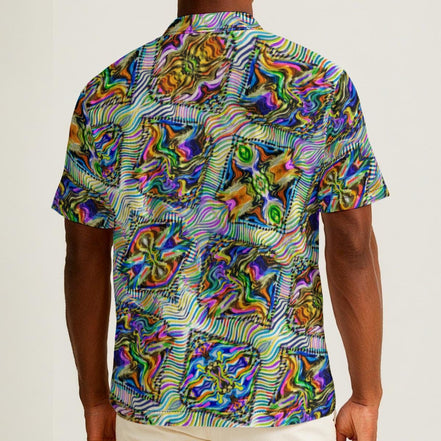 All - Over Print Men's Hawaiian Shirt With Button Closure |115GSM Cotton poplin - Aesthetic Rebellion