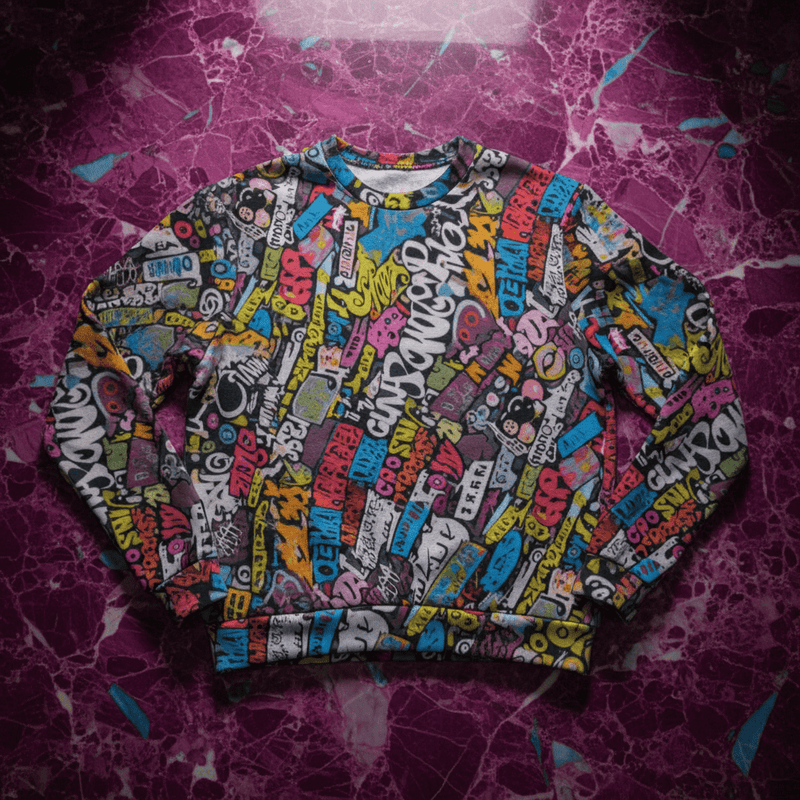 Maximalist AOP Heavy Fleece Men's Sweatshirt | 480gsm Fur-Lined Pullover — Cold-Weather Statement Streetwear for Festival, Gallery & Studio Layering (S–5XL)