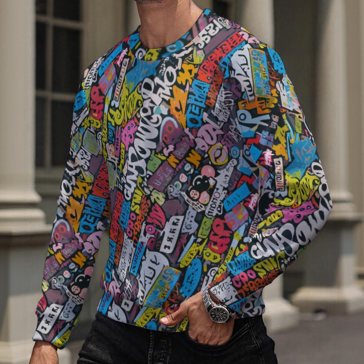 All - Over Print Men's Heavy Fleece Sweatshirt - Aesthetic Rebellion