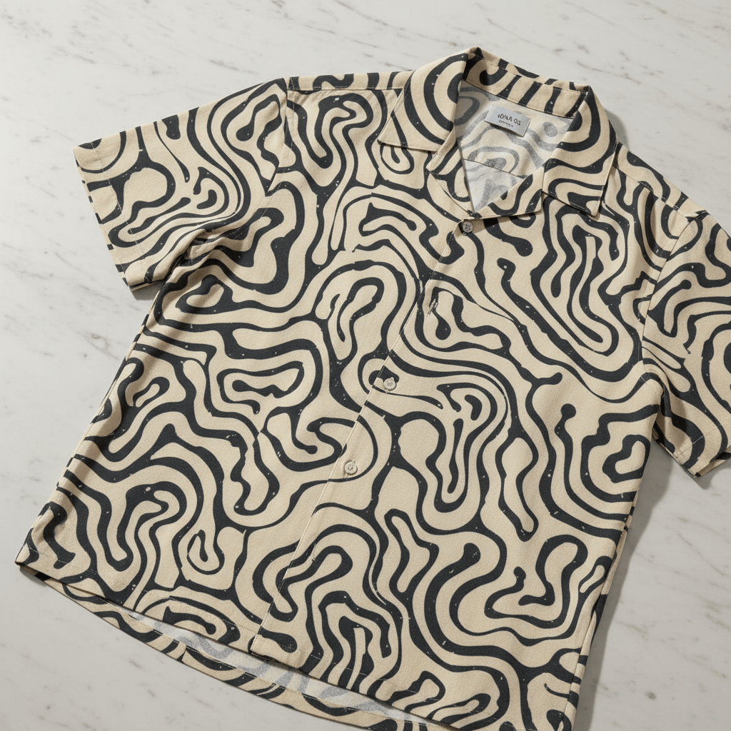 All - Over Print Men's Imitation Silk Short - Sleeved Shirt - Aesthetic Rebellion