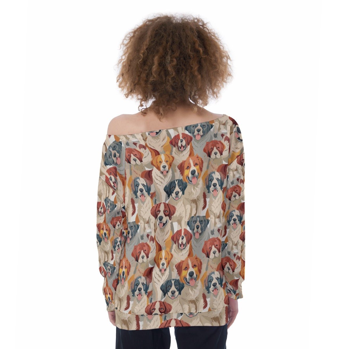 All - Over Print Oversized Women's Off - Shoulder Sweatshirt - Aesthetic Rebellion