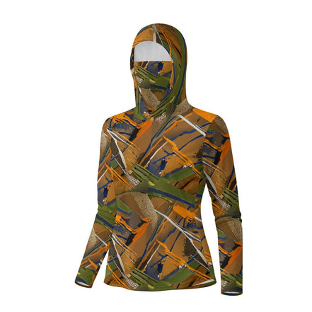 All - Over Print Women’s Hooded Face - Cover Sun Protection Tshirt - Aesthetic Rebellion