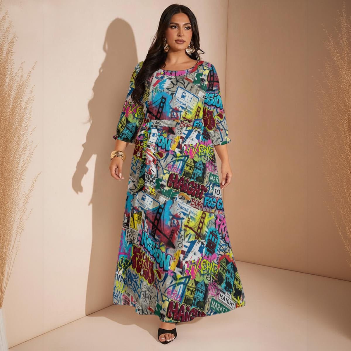 All - Over Print Women’s Maxi Dress|Plus Size - Aesthetic Rebellion