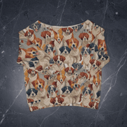 All - Over Print Women's Oversized Off - Shoulder Sweatshirt – Pawsitive Vibrations Dog Print - Aesthetic Rebellion