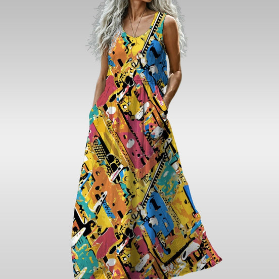 All - Over Print Women’s Sleeveless Maxi Dress - Aesthetic Rebellion