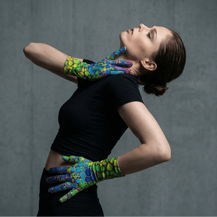 Abstract Art Fleece Gloves — Vivid Print, Polar Warmth, All-Day Grip