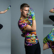 Abstract Art Fleece Gloves — Vivid Print, Polar Warmth, All-Day Grip