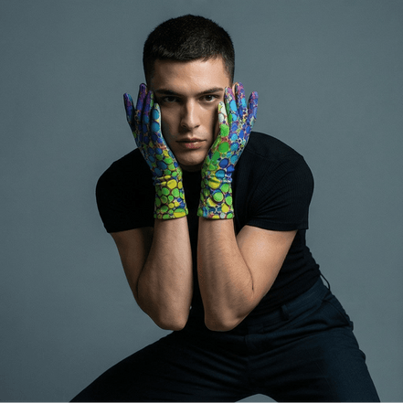 Abstract Art Fleece Gloves — Vivid Print, Polar Warmth, All-Day Grip
