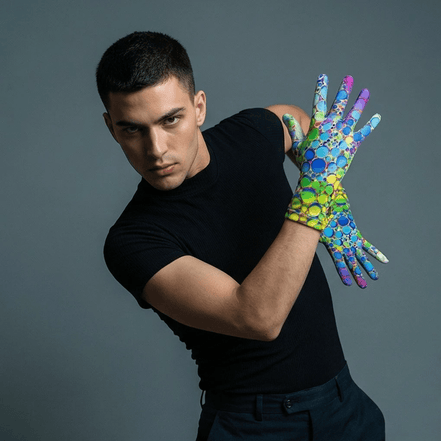 Abstract Art Fleece Gloves — Vivid Print, Polar Warmth, All-Day Grip