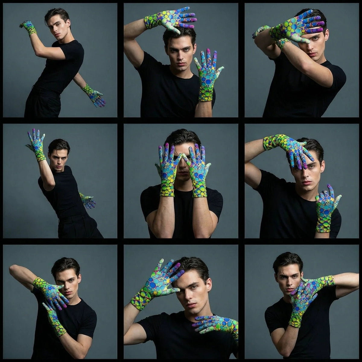 Maximalist Winter Gloves for Cold-Weather Self-Expressers — Abstract AOP Polar Fleece, Festival | Aesthetic Rebellion