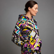 Heavyweight Primal Print Cotton Hoodie - Designer All-Over Print Pullover for Streetwear Collectors by Aesthetic Rebellion