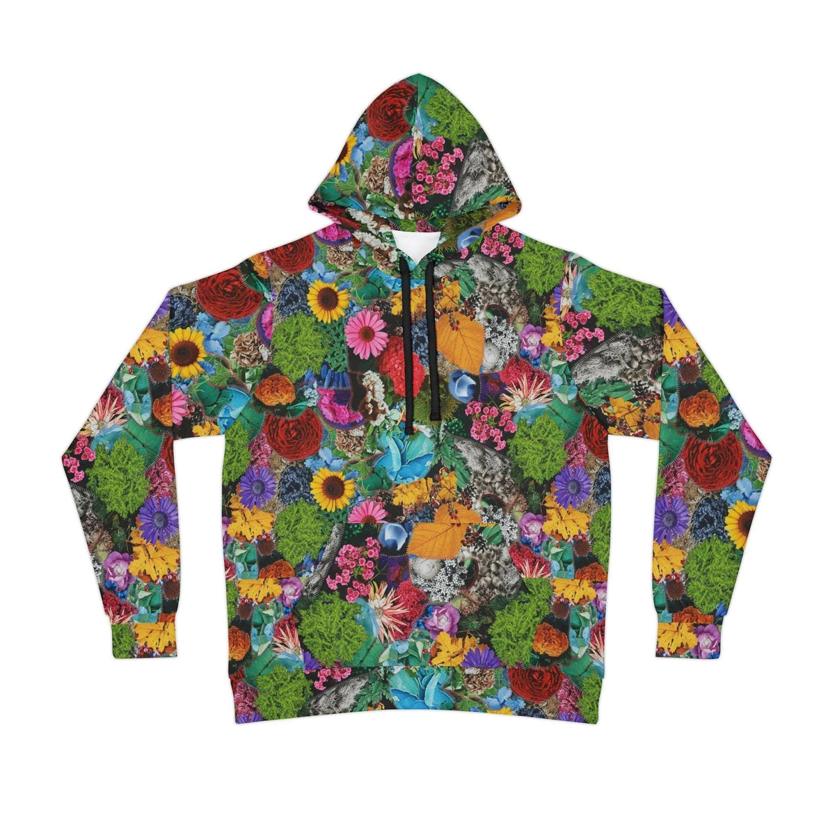 Maximalist Wildflower Botanical Athletic Hoodie - High-Performance Floral Sweatshirt for Fitness & Nature Lovers by Aesthetic Rebellion