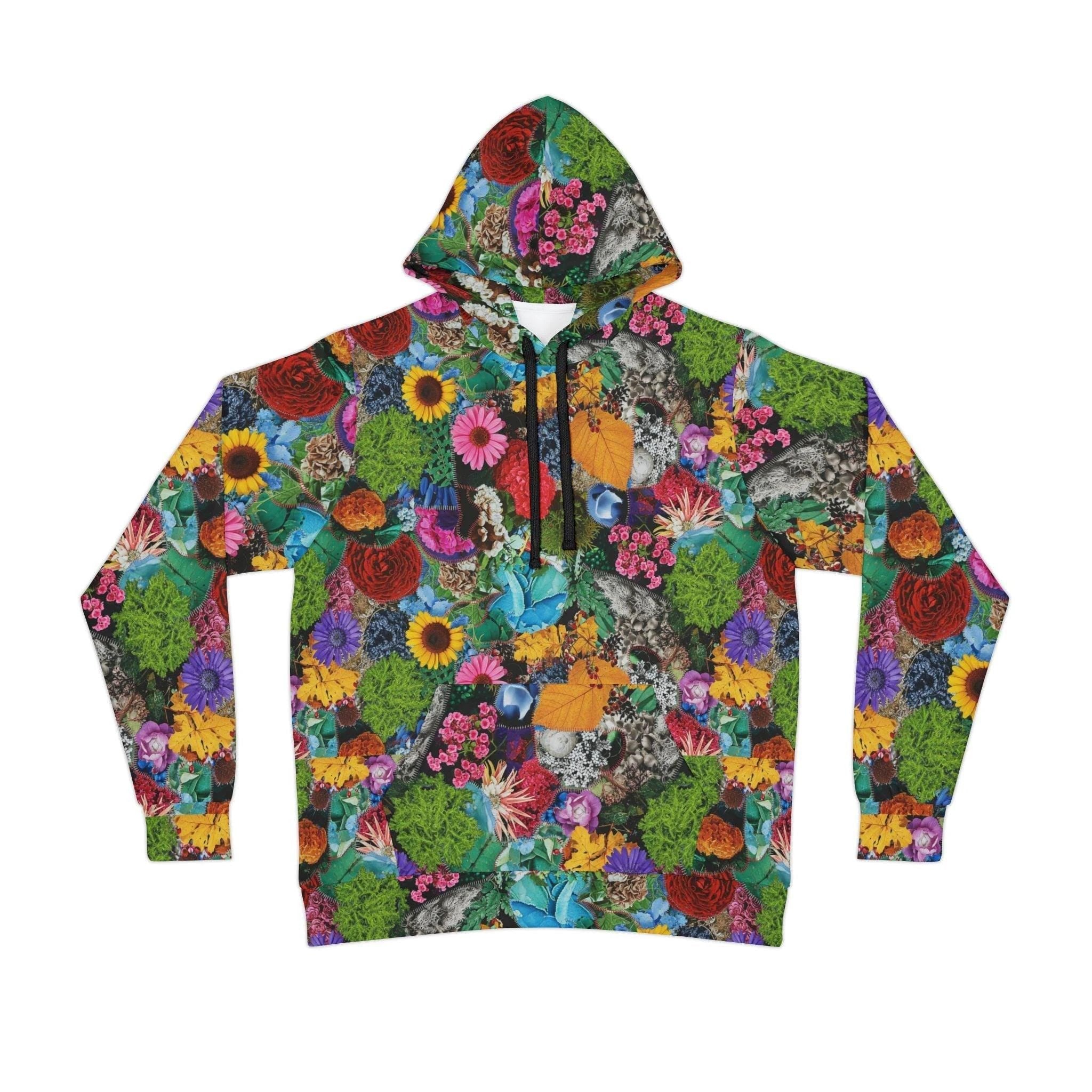 Maximalist Wildflower Botanical Athletic Hoodie - High-Performance Floral Sweatshirt for Fitness & Nature Lovers by Aesthetic Rebellion