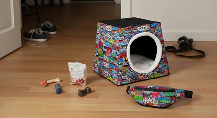Retro-Futurist Space Capsule Pet Bed - Waterproof Mid-Century Modern Cat House & Designer Puppy Lounge by Aesthetic Rebellion