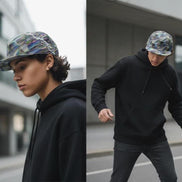 Abstract Fractal Art Flat Brim Cap • Maximalist Streetwear Snapback by Aesthetic Rebellion