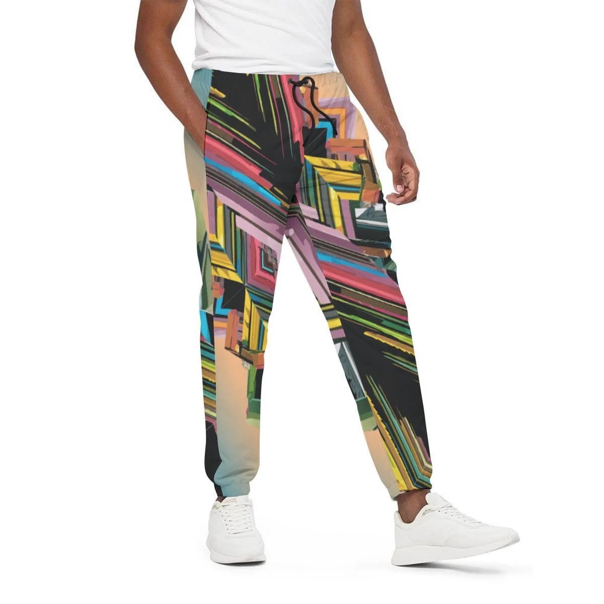 Colorful Abstract Floral Unisex Cotton Pants - Aesthetic Rebellion