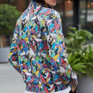 Digital Impasto Paint Stroke Half-Zip - Heavyweight Cotton Pullover for Fine Artists & Curators by Aesthetic Rebellion