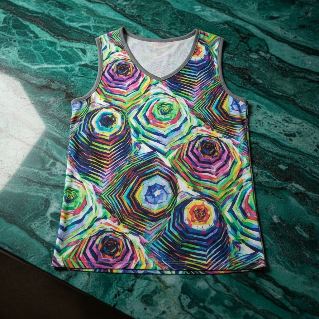 AI Art Tank Top | Vibrant Glitchcore Jersey