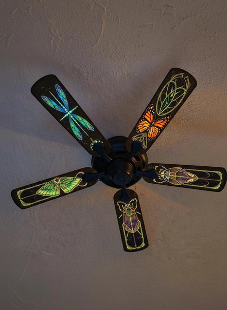 Kinetic Insect Ceiling Fan Decals | Cyberpunk Steampunk Art by Aesthetic Rebellion