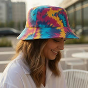 Reversible Bucket Hat • Psychedelic Kaleidoscope, Graffiti Print by Aesthetic Rebellion