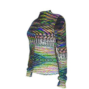 Zebra Cake Trails Breathable Mesh T-Shirt - StreetsmArt Liquid Monochrome Top for Nightclubs & Raves by Aesthetic Rebellion