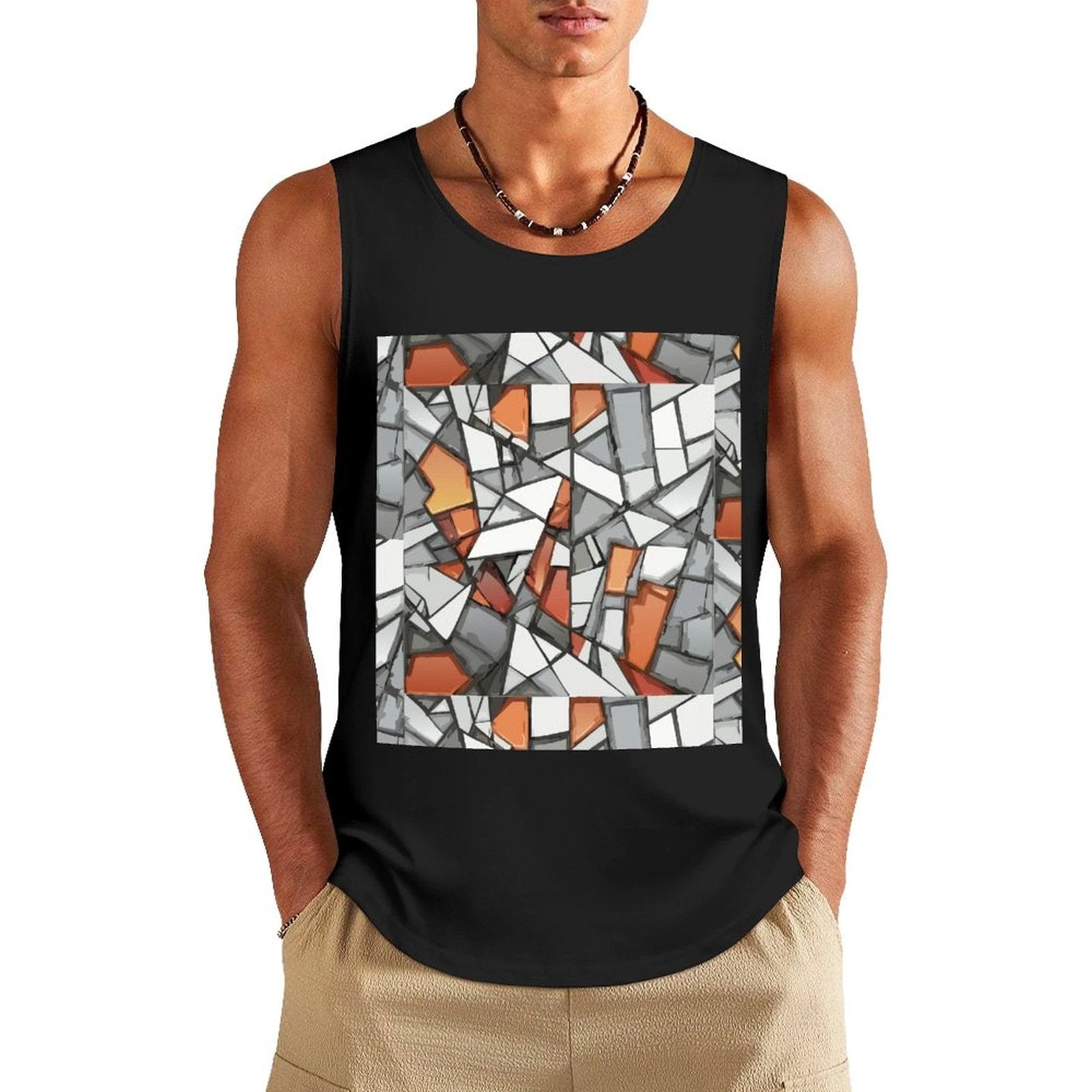 DTF 160gsm Men's Cotton Tank Top(Front Printing) by SALE_DESIGN-Personal Design