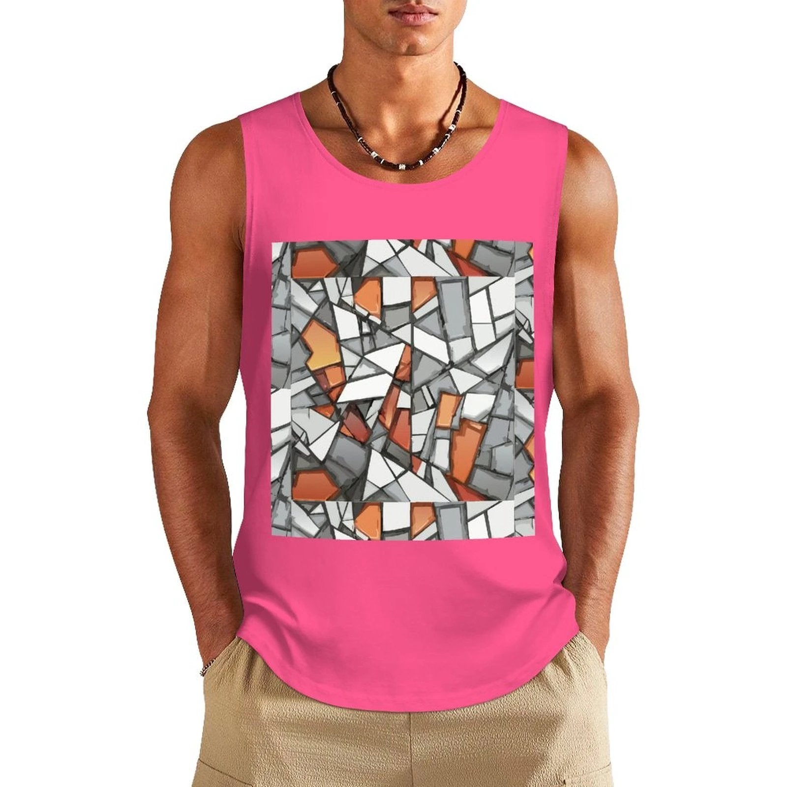 DTF 160gsm Men's Cotton Tank Top(Front Printing) by SALE_DESIGN-Personal Design