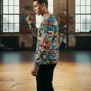 Abstract All Over Print Sweatshirt – Heavyweight Cotton Crewneck by Aesthetic Rebellion