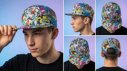 Graffiti Newspaper Collage Snapback Hat - Vintage News Art Adjustable Cap - Aesthetic Rebellion