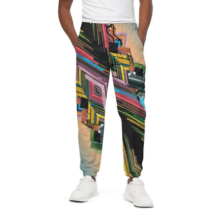 Colorful Abstract Floral Unisex Cotton Pants - Aesthetic Rebellion