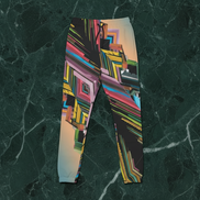 Colorful Abstract Floral Cotton Pants for Bold Self-Expressers — Maximalist Botanical AOP, Elastic Waist Unisex Streetwear Bottoms, Wear the Garden Statement, Side Pocket
