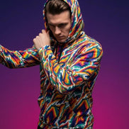 StreetsmArt Collage Athletic Hoodie - Heavyweight Maximalist Gym Wear - Designer Graffiti Activewear by Aesthetic Rebellion