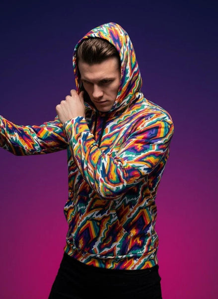 StreetsmArt Collage Athletic Hoodie - Heavyweight Maximalist Gym Wear - Designer Graffiti Activewear by Aesthetic Rebellion