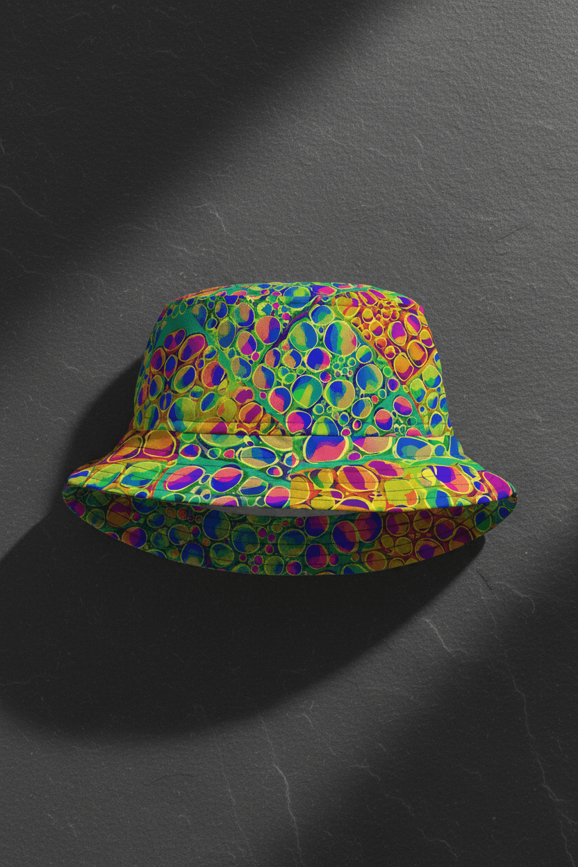 Bucket Hat, Mind Melting Visuals Collection, Head Turning Design, Aesthetic Rebellion, Unique Bucket Hat, Statement Accessory, Trendy Bucket - Aesthetic Rebellion