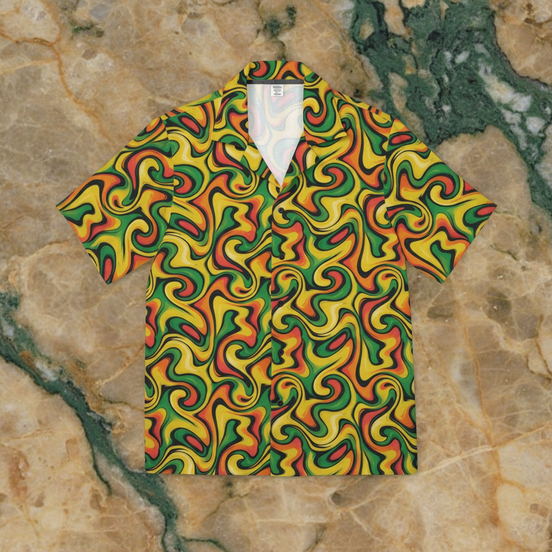 Retro Boundless Swirl Hawaiian Shirt | 70s Psychedelic AOP Camp Shirt for Festival & Summer Style